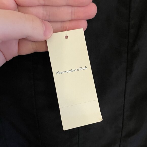 Abercrombie & Fitch M Puff Sleeve Shine Cotton-Blend Squareneck Corset Top NWT - Picture 8 of 14